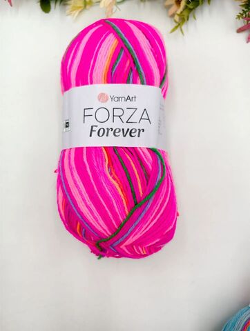 Forza Forever YarnArt, Турция носочная пряжа 420м/100гр 2707 Розовый Неон