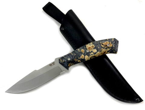 Нож Егерь, сталь Bohler K110, кап клена