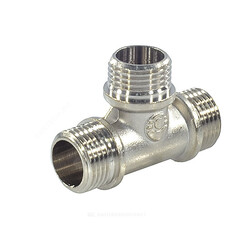Тройник латунь никель переходной Ду 15х15х15 (1/2"х1/2"х1/2") НР/НР/НР VALFEX VF.131.N.012