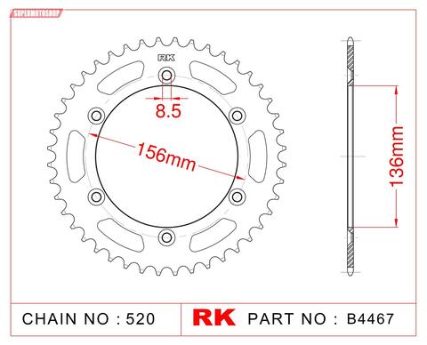 Звезда ведомая для мотоцикла RK B4467-46 (JTR822-46)