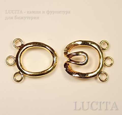Замок - крючок из 2х частей 39х18 мм (цвет - золото) ()