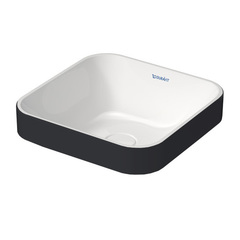 Duravit Happy D.2 Plus 2359406100 Раковина квадратная 400мм, без перелива,с выпуском с керамической крышкой цвет Anthracite matt/белый фото
