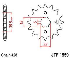Звезда ведущая TW200 TW125 TW225 JTF1559.14 зуб