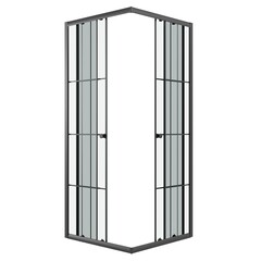 Душевое ограждение Niagara Eco (80х80х190) квадрат, черный, стекло клетка