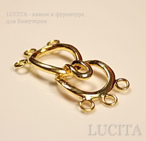 Замок - крючок из 2х частей 39х18 мм (цвет - золото) ()