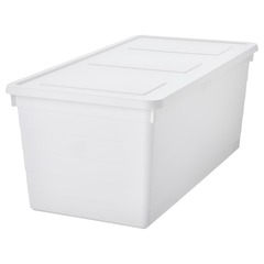 Коробка для хранения с крышкой IKEA SOCKERBIT (СОКЕРБИТ), Белый, 38х76х30 см