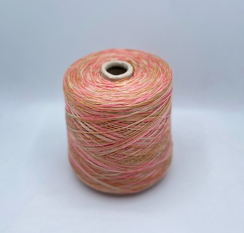 Бобинная пряжа (пр.Италия).art-MIMI 500/100гр, 85%Бамбук 15%Шелк , цвет-Чайная роза,мультиколор, арт.27697