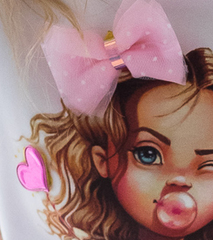 Футболка BUBBLE GUM PRINCESS с 4-я липучками: КОРОНА, БАНТИК, ЛЕДЕНЕЦ, СЕРДЦЕ или ЗВЕЗДОЧКА.