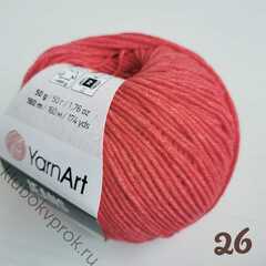 YARNART JEANS 26, Красный
