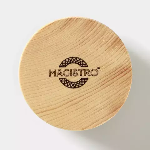 Банка - контейнер для сыпучих и жидкостей Magistro, герметичная, с крышкой, цельный кедр, 100 мл