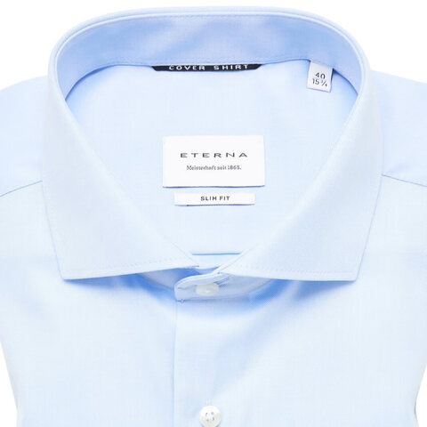 Сорочка мужская Eterna Slim Fit 8817-F182-10 из твила голубая