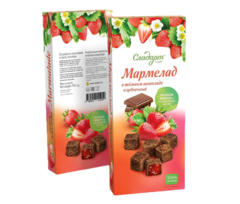 Мармелад 150 г Клубничный в темном шоколаде.