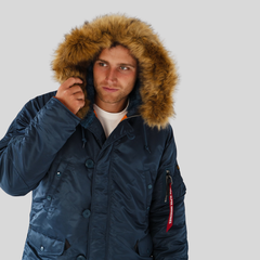Парка Alpha Industries N-3B Slim Fit Slate Blue (Голубая)