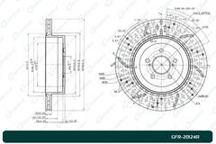 Диск тормозной перфорированный вентилируемый G-brake GFR-20124R правый