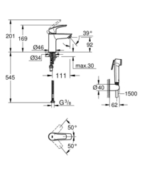 Смеситель для раковины GROHE Eurosmart, S-Size, хром 23124003