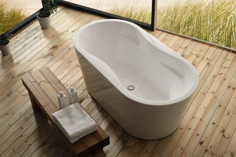 BelBagno BB407-1700-800 Отдельностоящая акриловая ванна в комплекте со сливом-переливом, 170x80, цвет: белый