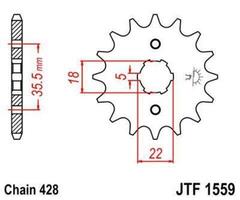 Звезда ведущая TW200 TW125 TW225 JTF1559.14 зуб