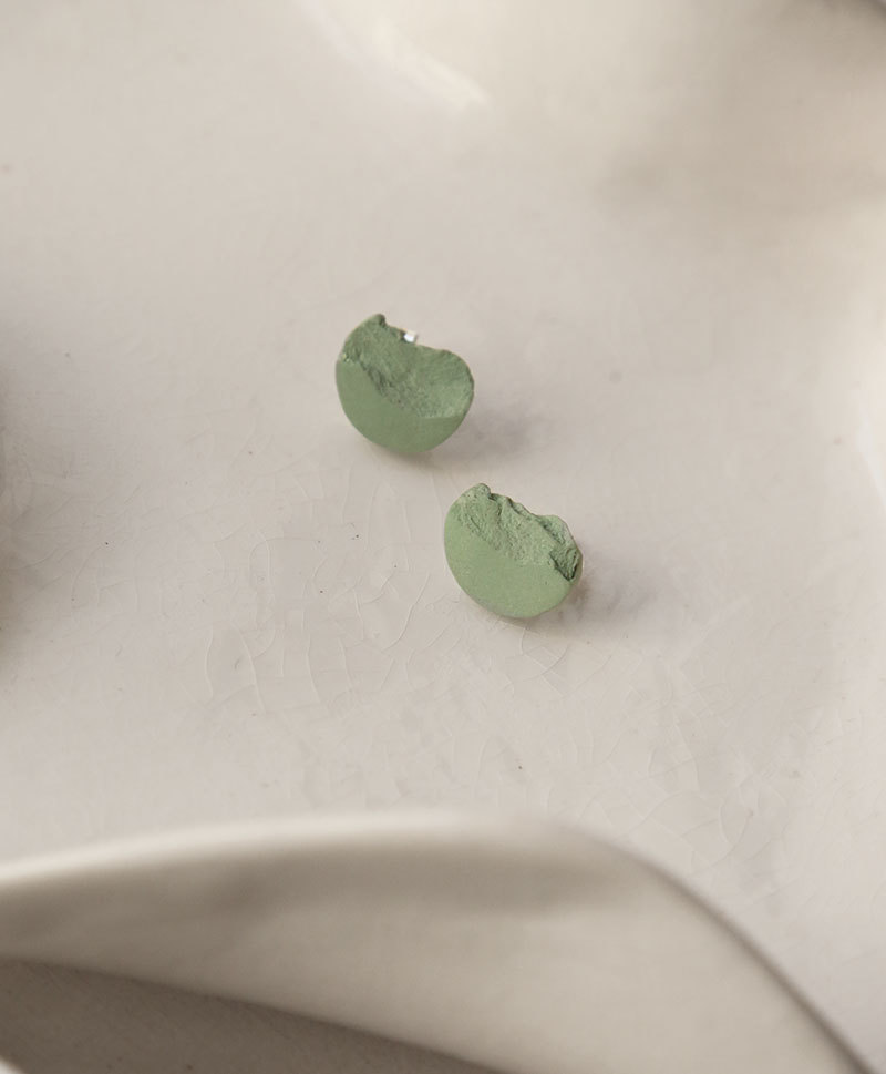 Серьги CURVAS MINI GREEN