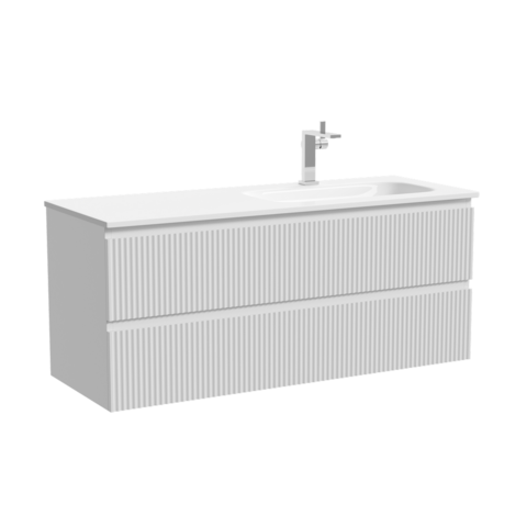 Sancos SNR120RW Тумба подвесная SANCOS Snob R правая 1195х445х500, c двумя ящиками оснащенными доводчиками, Bianco, арт.SNR120RW
