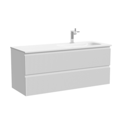 Sancos SNR120RW Тумба подвесная SANCOS Snob R правая 1195х445х500, c двумя ящиками оснащенными доводчиками, Bianco, арт.SNR120RW фото