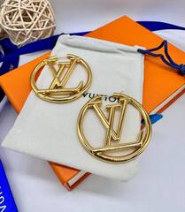 Серьги-конго (кольца) LV с логотипом LOUIS VUITTON внутри круга