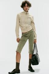 ZARA БРЮКИ КАПРИ С ЗАВЯЗКАМИ, МЯГКИЙ ЗЕЛЕНЫЙ