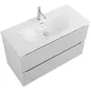 BelBagno UNO-1200-2C-SO-BO База под раковину подвесная с фрезерованными ручками по всей длине фасада с двумя выкатн. ящ., Bianco Opaco, 1200x455x608