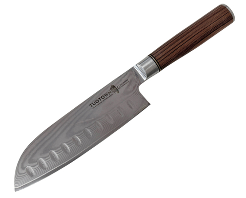 Кухонный нож Сантоку FT-series 18см, VG-10, DAMASCUS, рук-ть дерево, арт.277008