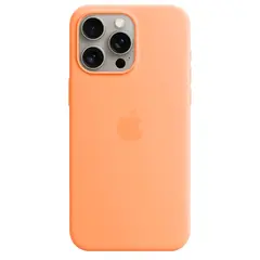 Силиконовый чехол с поддержкой MagSafe Apple Silicone Case для iPhone 15 Pro Max, Orange Sorbet (Апельсиновый сорбет)