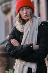 ZARA ОДНОТОННЫЙ МЯГКИЙ ШАРФ, ЭКРЮ