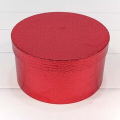 Цилиндр одиночный, Текстура кожи, Металлик Красный, 14*14*7,5 см, 1 шт.