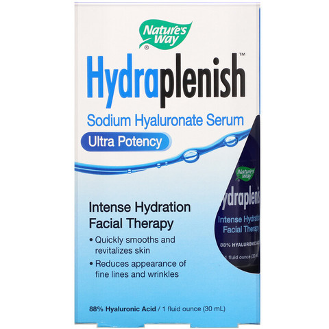 Nature's Way, Hydraplenish, натриевая гиалуроновая сыворотка, сверхэффективная, 30 мл (1 жидкая унция)
