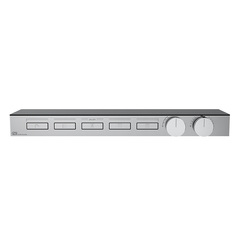 Gessi Hi-Fi 63028#031 Термостат для душа, с вкл. до 5 источников одновременно (внешняя часть), с полкой из черного мат. стекла, цвет: хром фото