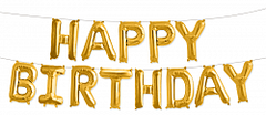 Шар-надпись "С Днем Рождения" [Happy Birthday] (золото)