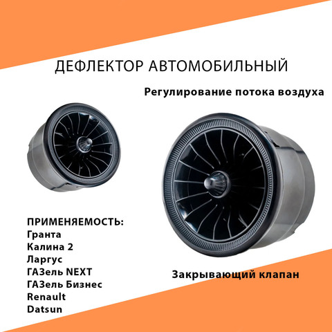 Дефлектор воздуховода в стиле AMG (АМГ), Черное сопло воздуховода, без светодиода 1 шт