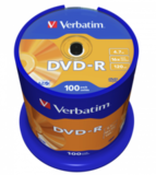 Оптический диск Verbatim DVD-R 4.7GB 16X AZO Matt Silver, Spindle, 100 шт