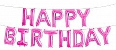 Шар-надпись "С Днем Рождения" [Happy Birthday] (розовая)