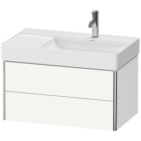 Duravit XSquare XS416902222 Тумба подвесная под раковину # 234980 (раковина справа), 2 ящика, 397x784x460мм, цвет White High Gloss