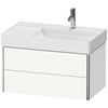 Duravit XSquare XS416902222 Тумба подвесная под раковину # 234980 (раковина справа), 2 ящика, 397x784x460мм, цвет White High Gloss