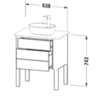 Duravit Luv LU946501717 Консоль из кварцевого камня с 1-м вырезом, 20x688x475, цвет белый структурный