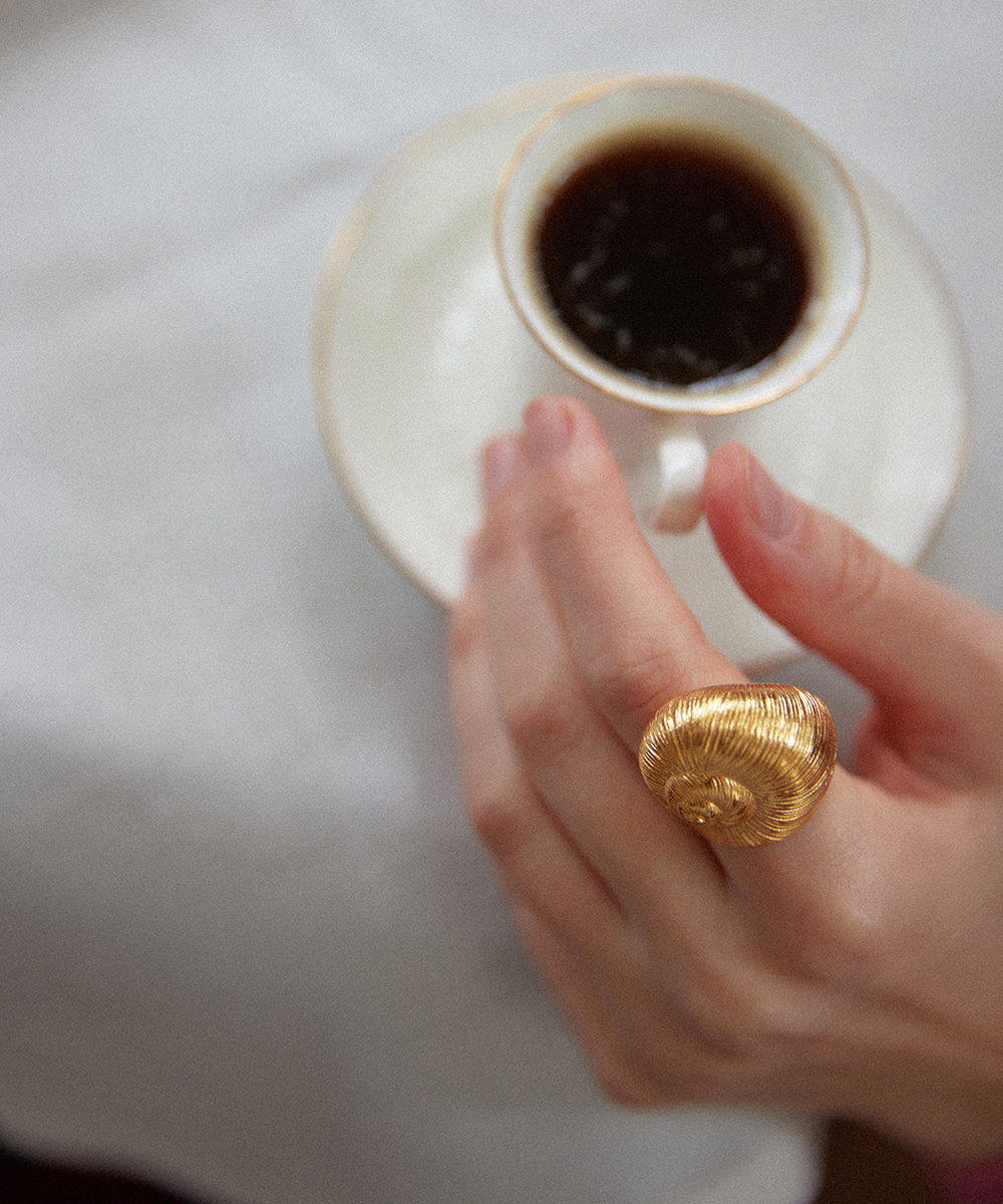 Кольцо Ракушка gold