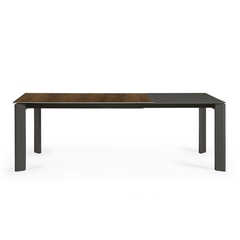 Стол Atta 160 (220) x90 антрацит, коричневый, керамика