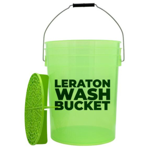 LERATON BUCKET BW4 Прозрачное ведро для мойки автомобилей с сепаратором (зелёное) 20л