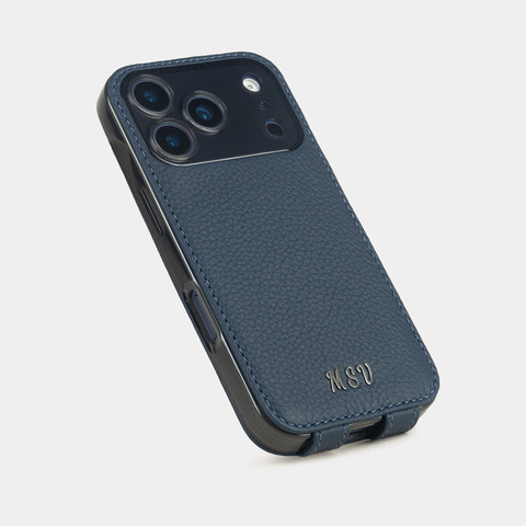 Чехол для iPhone 17 Pro - кожа теленка, синий