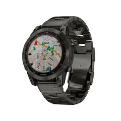Умные часы Garmin Fenix 7, 47mm, Sapphire Solar Carbon Gray DLC Titanium with Titanium Band (010-02540-39)