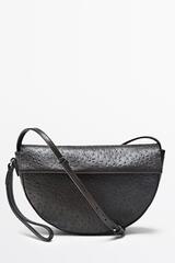 Massimo Dutti Сумка полумесяц из кожи наппа, коричневый