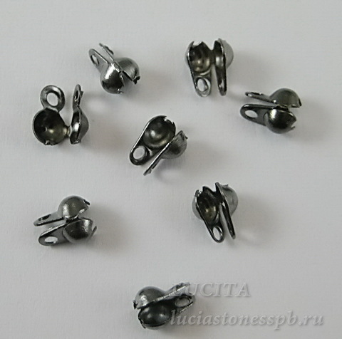 Концевик для маскировки узелка 5х3 мм, (цвет -  черный никель), 20 штук (Изображение_468_exposure)
