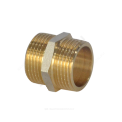 Ниппель латунь никель Ду 15 (1/2") НР 9022 ГОСТ 32585-2013 Aquasfera 9022-01