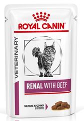 Royal Canin Renal для кошек, паучи с говядиной 85 г кусочки в соусе (Австрия)