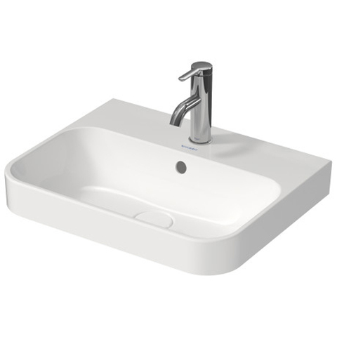 Duravit Happy D.2 Plus 2360500060 Раковина 500х400мм с переливом, без отв под смес, с креплением, выпуск с керам. покрытием цвет белый